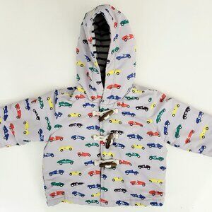 Baby Boden Hooded Racecar Jacket 6 - 12 Months Multi-Color Lined